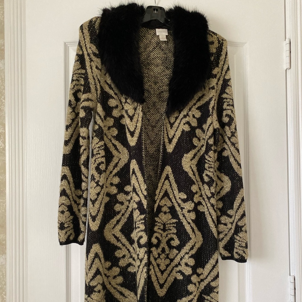Cardigan with Fur trimming